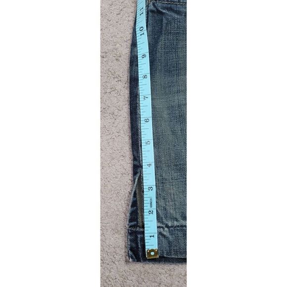 7 For All Man Kind Rocker Mini Skirt Women's 32" Dark Denim 100% Cotton  w/ Slit - Picture 10 of 10